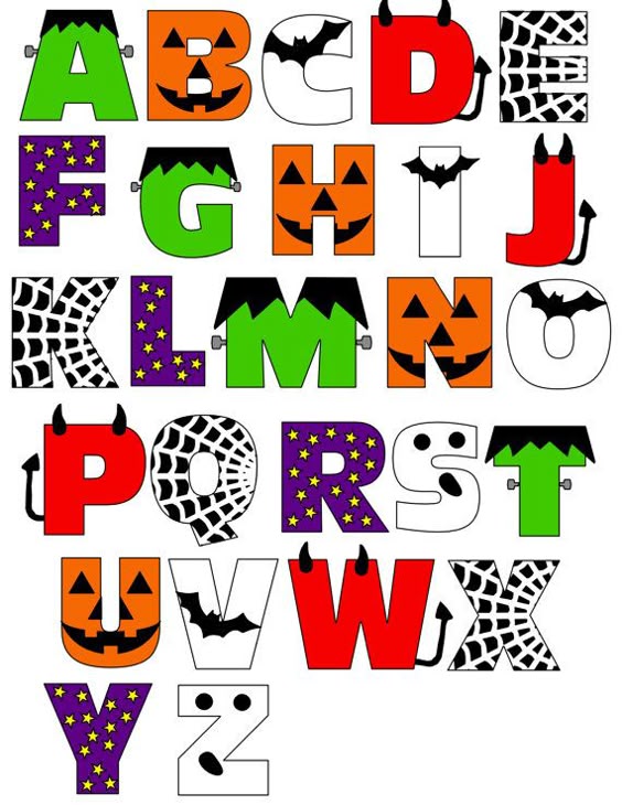 This is a digital file of a Halloween Alphabet. You will receive this Halloween Alphabet in full color SVG format.
