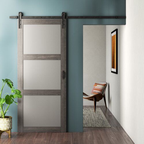 Manufactured Wood And Glass Barn Door With Installation Hardware Kit In 2021 Glass Barn Doors Interior Barn Doors Barn Door