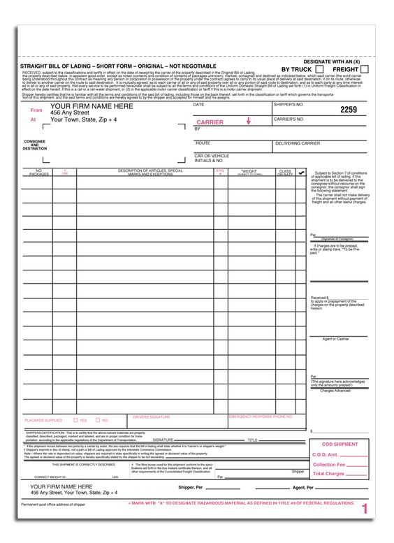 Free Printable Bill Of Lading Sample Printable Legal Forms - blank bill of lading form template Free Printable Bill Of Lading Sample Printable Legal Forms - blank bill of lading form template