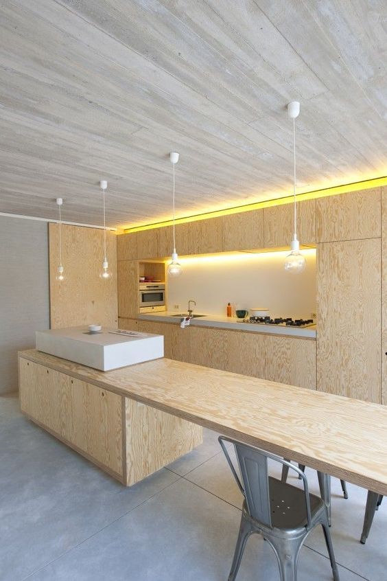 plywood kitchen: More