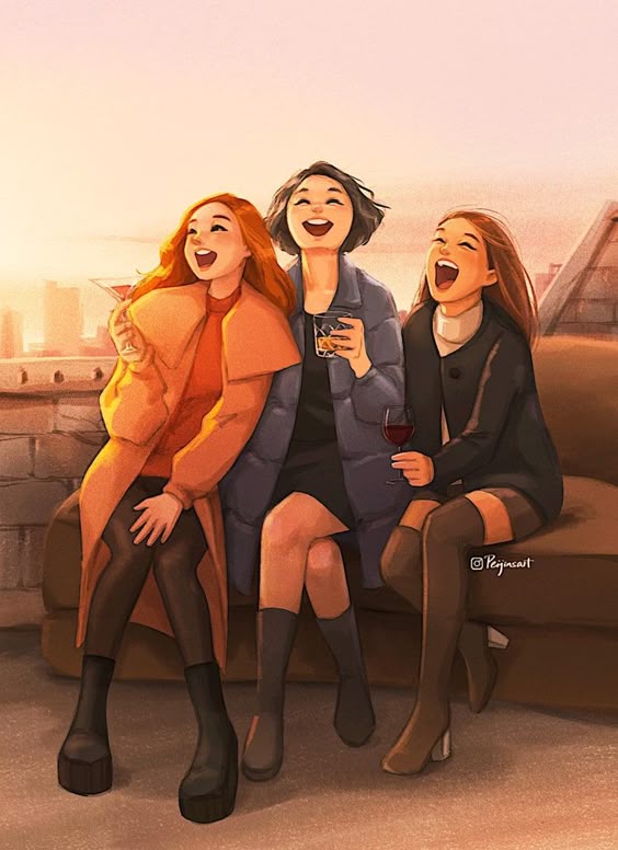 Girls Time Art Print Best Friends Fun With Friends - Etsy