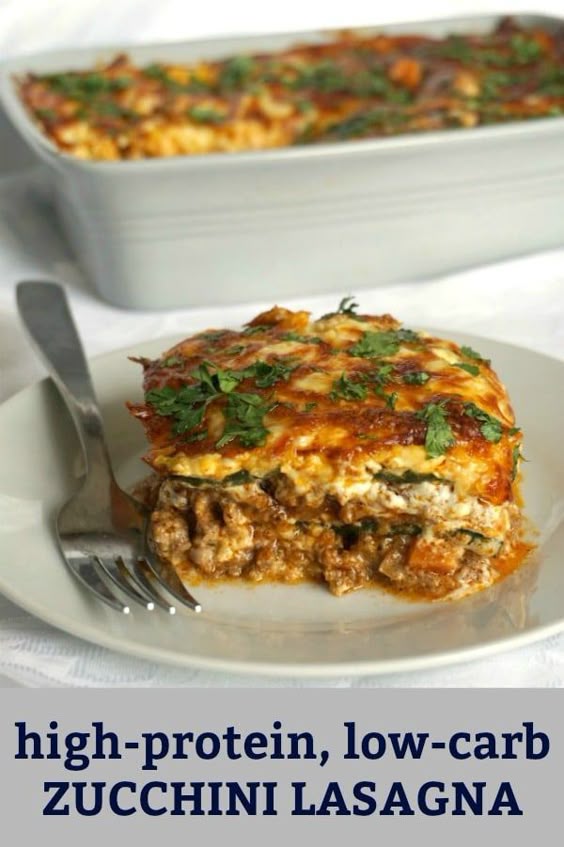 High Protein Low Carb Zucchini Lasagna