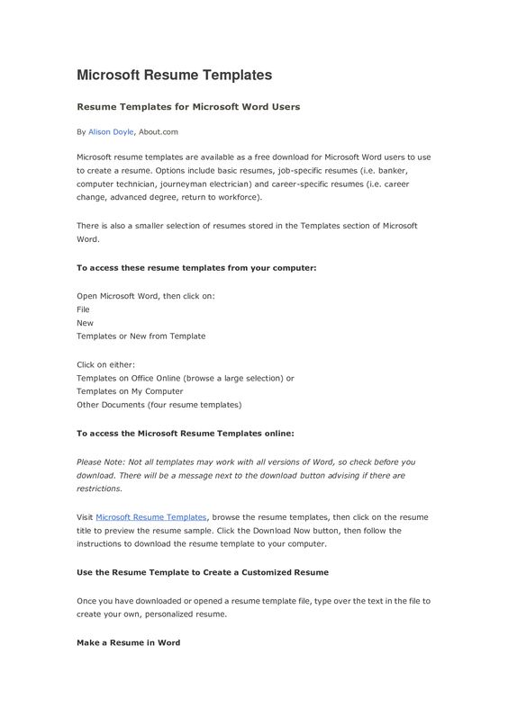 Basic Resume Templates Microsoft Word Want a FREE refresher course - create your own resume template Basic Resume Templates Microsoft Word Want a FREE refresher course - create your own resume template