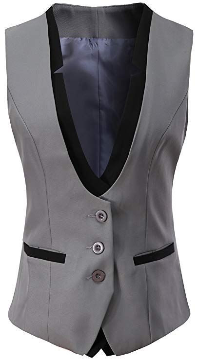 Vocni Mens Casual Double-breasted Slim Fit Skinny Jacket Business Suit Vest Waistcoat