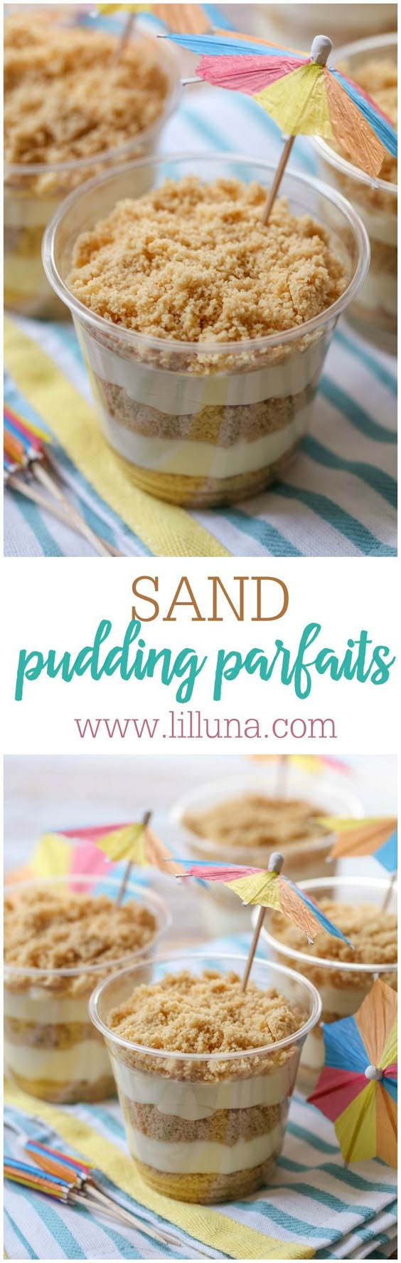 Sand Pudding Parfaits - a delicious Golden Oreo dessert with layers of pudding cream between.