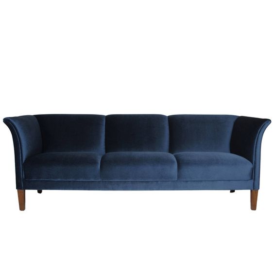 1930s Danish Navy Blue Mohair Sofa 1930odern