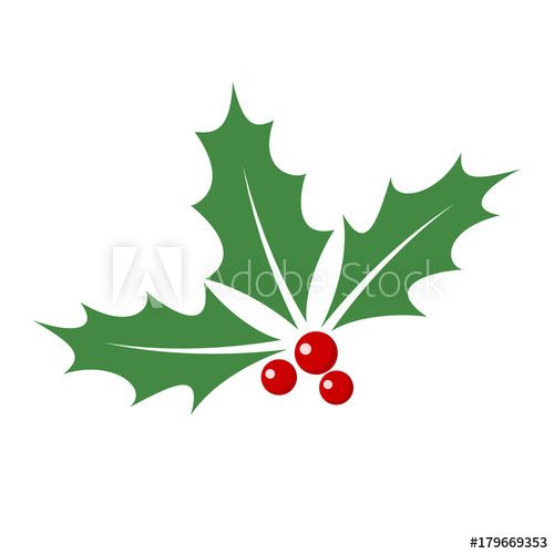 Stock Image: Christmas holly berry leaves. Vector illustration.