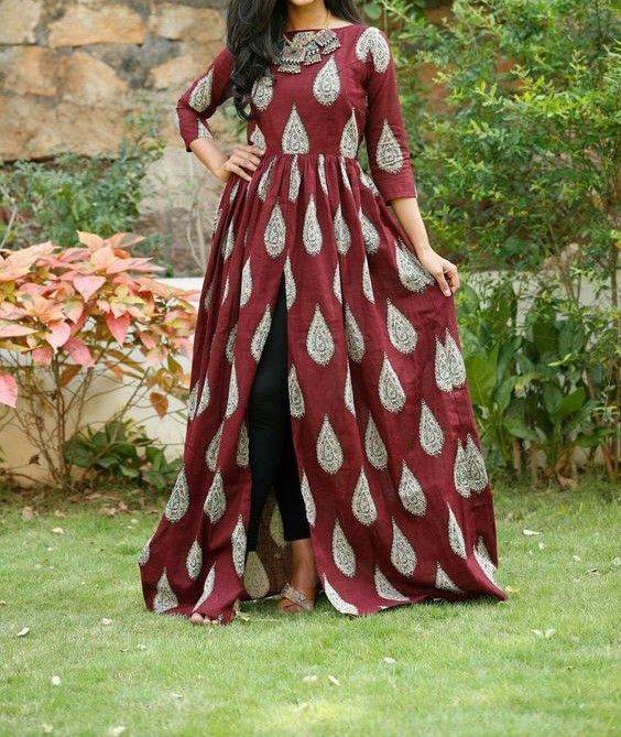 fcity.in - Long Anarkali Gown Kurtas / Pretty Glamorous Women Gowns