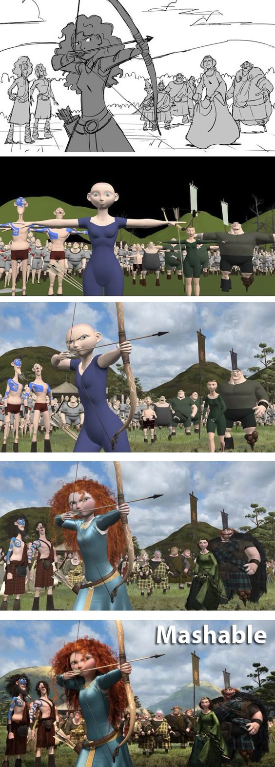 Click to find out EXACTLY how Pixar turns a simple sketch into a stunning CGI scene. // From \'Brave\'