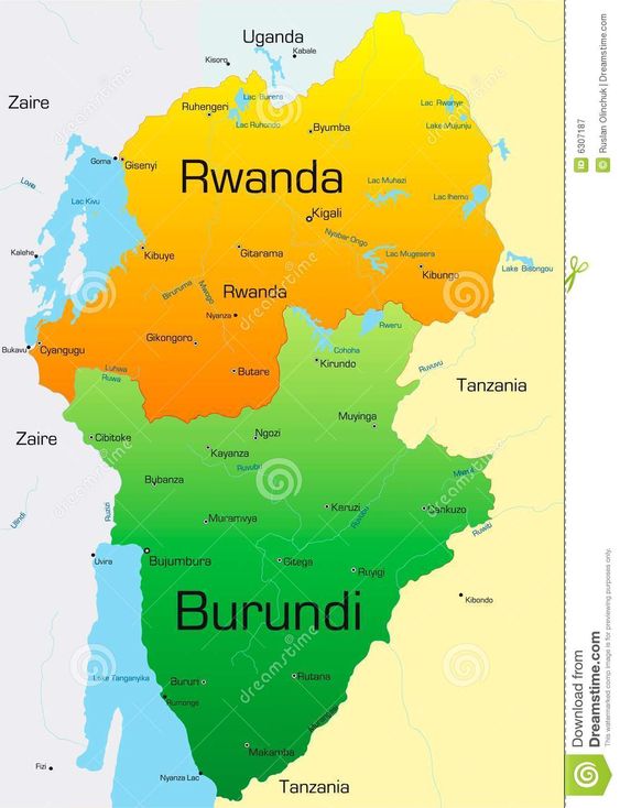 Rwanda and Burundi stock vector. Illustration of continent - 6307187
