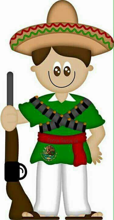 Caricatura hombre mexicano 16 de septiembre