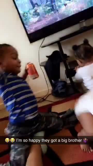 This big brother always kept a protective eye on his twin baby sisters. Hilariously, when they started twerking he gave them a light spank and yelled "