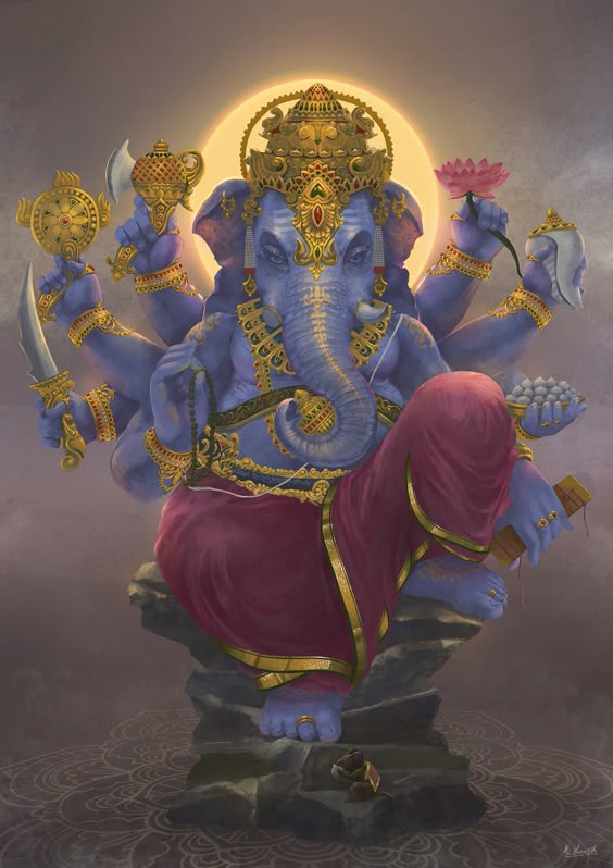 Ganesha, Shaatish Rajendran on ArtStation at https://www.artstation.com/artwork/VdeGAR