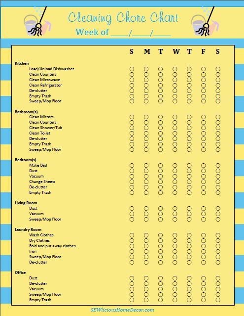 chore list for adults template