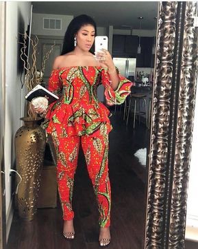 Two Piece Ankara Smocked Pants and Top, Ankara Dress.