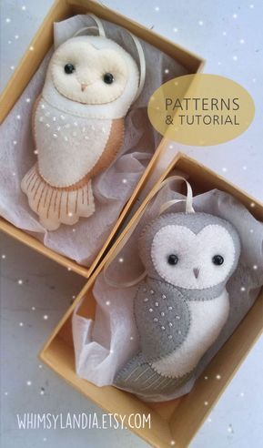PDF Pattern of Grey Owl Felt Brooch Ornament Mobile DIY Woodland Animal Felt Owl Gift Sewing Pattern and Tutorial Owl Jewelry