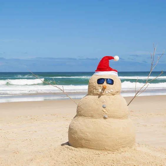 Celebrate Christmas in summer (with 5 lb of fresh prawns and an afternoon foray to the beach)!