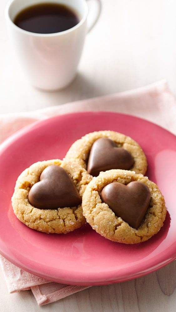 Chocolate Heart Peanut Butter Cookies