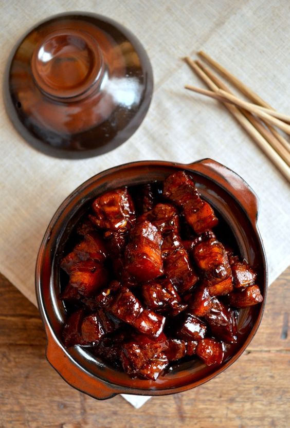 Shanghai Style Braised Pork Belly Hong Shao Rou Resep Babi Masakan Makanan Dan Minuman