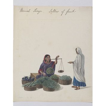 Painting - A Vegetable Seller. This painting of a vegetable seller is typical of a style known as ‘Company painting’. Company paintings were produced by Indian artists primarily for employees of the British East India Company.