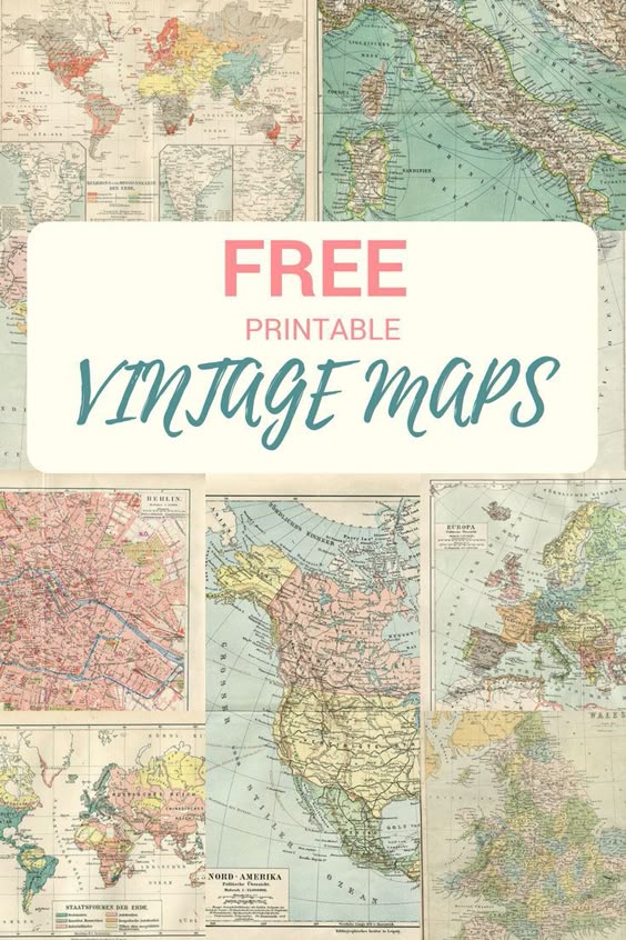 Wonderful Free Printable Vintage Maps To Download Map Crafts Vintage Printables Vintage Maps