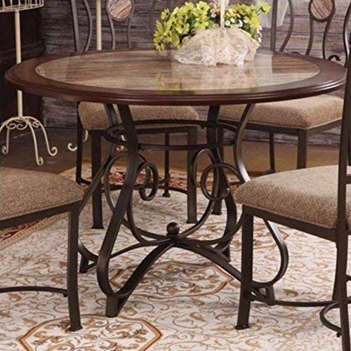 Acme Furniture Barrie Dining Table In Cherry Oak And Dark Bronze