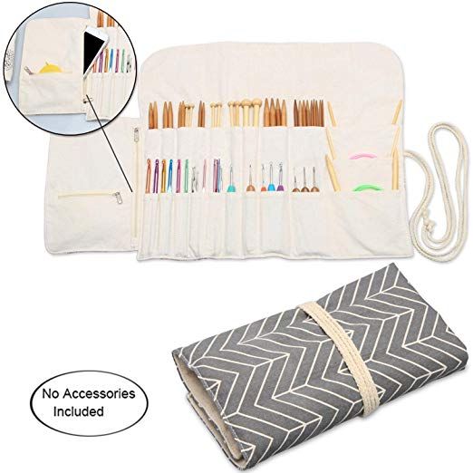 Teamoy Estuche Para Agujas De Diferentes Tamaños Hasta 11 Pulgadas 28cm Bolsa De Ganchillo De Punto Si Ganchillo Bolsos De Ganchillo Caja De Agujas De Tejer