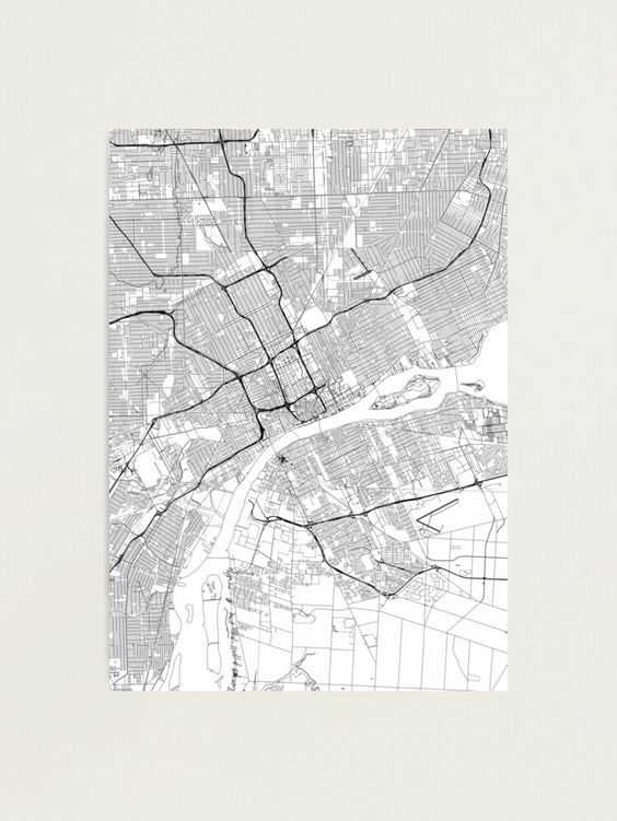 Michigan gift printable download Modern map decor for home and nursery personalized map Detroit map poster print wall art