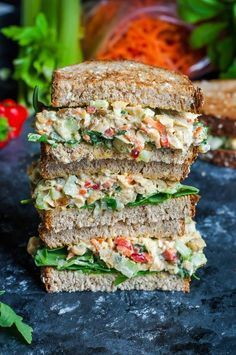 Garden Veggie Chickpea Salad Sandwich