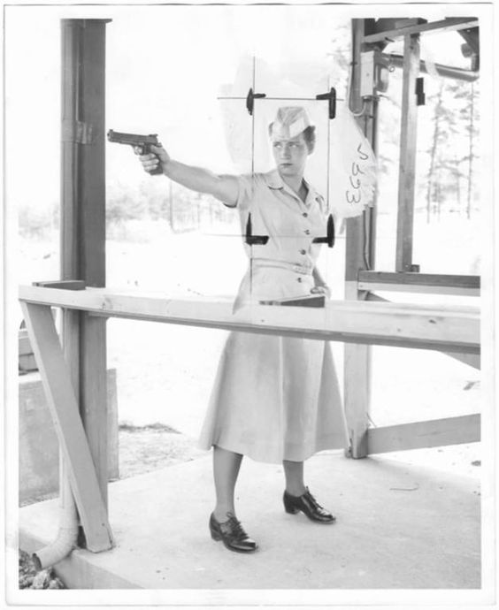 PFC Nancy A. Abracham, Firing Pistol 1