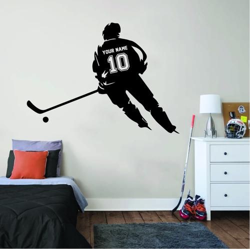 Hockey Wall Sticker Sportesi Players Bedroom - Hockey Wall Decals Personalized Hockey Wall Sticker Sportesi Players Bedroom - Hockey Wall Decals Personalized