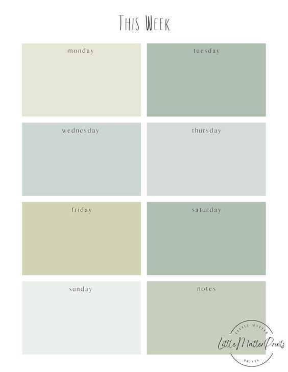 Green Minimalist Printable Weekly Planner | Digital Download | Easy to print or use digitally!