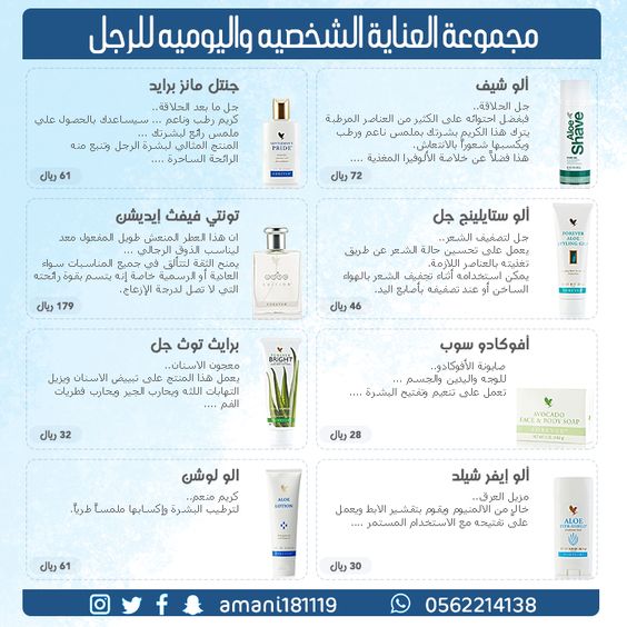 مجموعة العناية للرجل Whatsapp Message Forever Living Products Messages