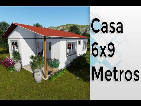 Mini Casa De 6 X 9 Metros Prefabricada 3 Habitaciones Youtube Planos De Casas Pequeñas Planos De Casas Prefabricadas Planos De Casas