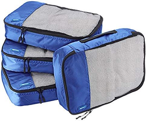 Basics Lot de 4/ sacoches de rangement pour bagage Taille/ M Bleu Ciel