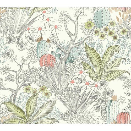 York Wallcoverings Rmk11326wp Perennial Blooms Beige Peel And Stick Wallpaper Bellacor Peel And Stick Wallpaper Vinyl Wallpaper Wallpaper