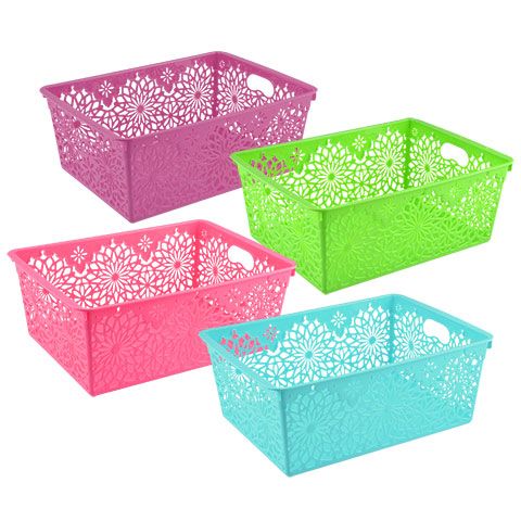 Patterned Large Plastic Storage Bins