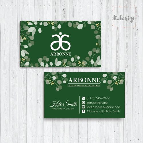Arbonne Business Card Arbonne Greenery Business Card Arbonne Ab01 Arbonne Business Cards Arbonne Business Doterra Business Cards