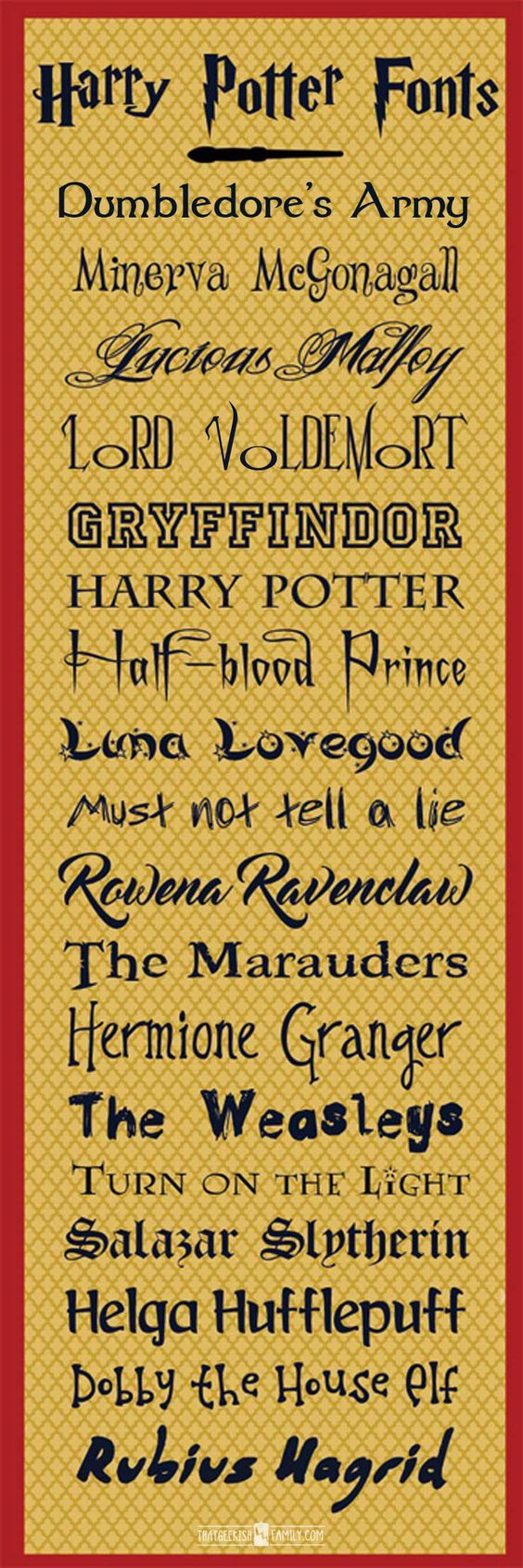 Free Harry Potter Fonts