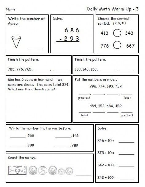 Daily practice math worksheets