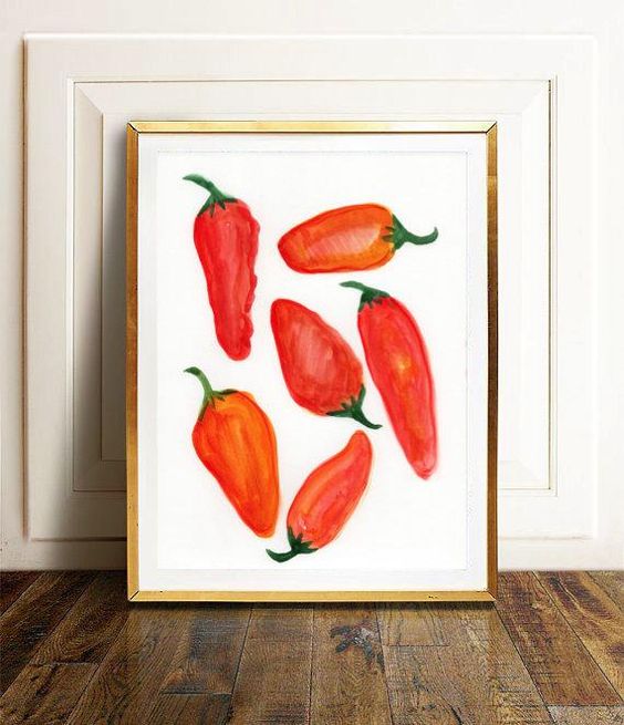 Murales cocina set acuarela verduras Chili cebolla puerro pared Sticker Murales cocina set acuarela verduras Chili cebolla puerro pared Sticker