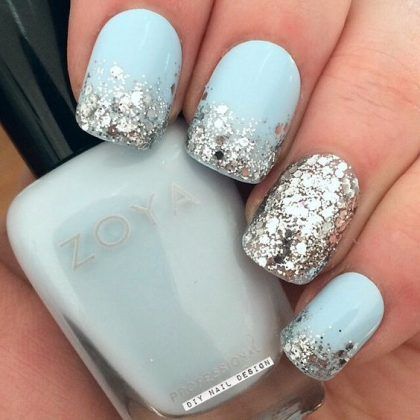 diseños de uñas plateadas y con glitter diseños de uñas plateadas y con glitter
