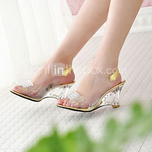 New Trend Women's Wedges Floral Mid Heels Open Toes Crystal Pumps Sandals Shoes New Trend Women's Wedges Floral Mid Heels Open Toes Crystal Pumps Sandals Shoes