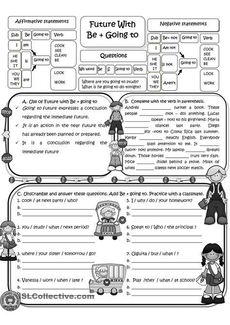 Future With Be Going To English Grammar Exercises Teaching Teenagers Learn English