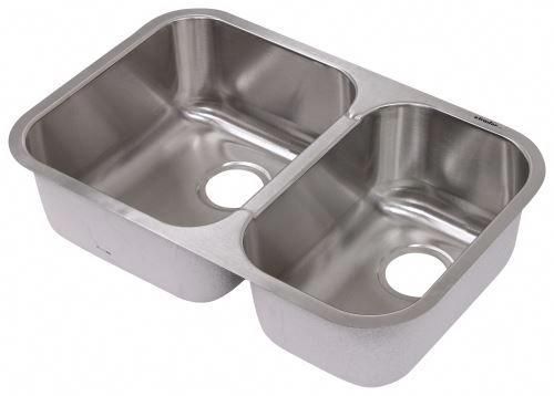 Double Bowl Rv Kitchen Sink 27 1 2 Long X 18 Wide Stainless Steel Patrick Distribution Rv Sink Offset Kitchen Sink Rv Sink Kitchen Sink