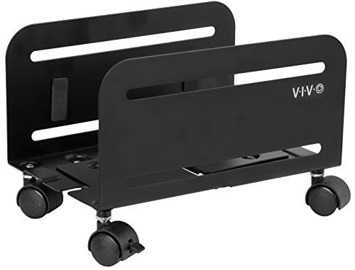 Vivo Black Computer Desktop Atx Case Cpu Steel Rolling Stand Adjustable Mobile Cart Holder Locking Wheels Pc01 Tower Best Vivo Black Computer Desktop Atx Case, Rolling Desktop Computer Cart