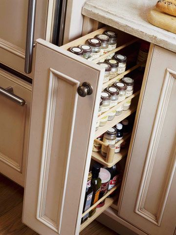 Pull Out Spice Solution Shelterness Diy Kitchen Storage Clever Solutions Kitchen Storage Solutions, Kitchen Cabinets Spice Racks