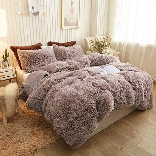 Xege Plush Shaggy Duvet Cover Set Luxury Ultra Soft Cryst Https Www Amazon Com Dp B07zb2r86t Ref Cm Sw R Fluffy Blankets Velvet Bedding Sets Bedding Sets