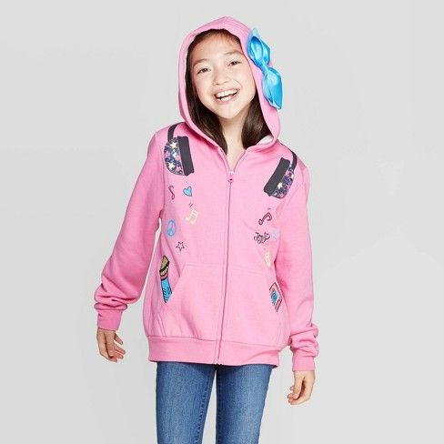 Girls Jojo Siwa Fleece Sweatshirt Lightweight Hoodie