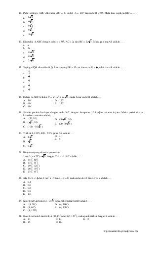 Soal kelas 10 matematika